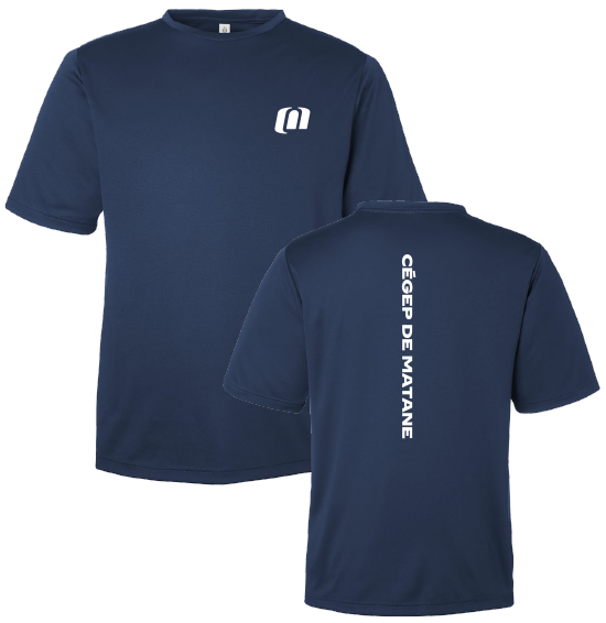 CEGEP DE MATANE - TT15 T-shirt de performance en maille Zone pour hommes - SE. S15896 (AVG) - SE. S15891 (DOS)