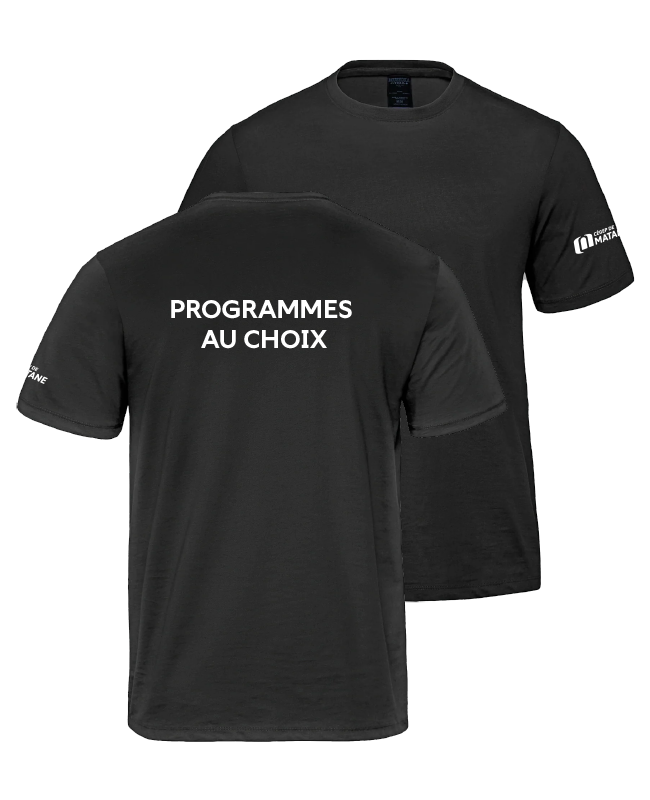 CEGEP DE MATANE - S05500 T-shirt en coton biologique unisexe - SE. S10555 (MG) + DTF. PGM (DOS)