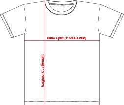 Charte de grandeur S05500 (XS à 4 XL)